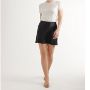 NWT Quince Black Washable Silk Mini Skirt